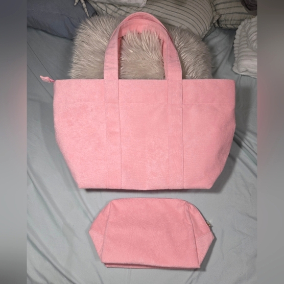 Marissa Collections Large Pink Tote And Matching Large Makeup Bag NWOT - Picture 1 of 14